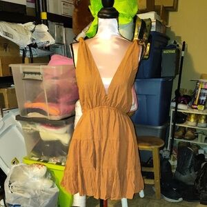 Fashion Nova Backless Brown Dress